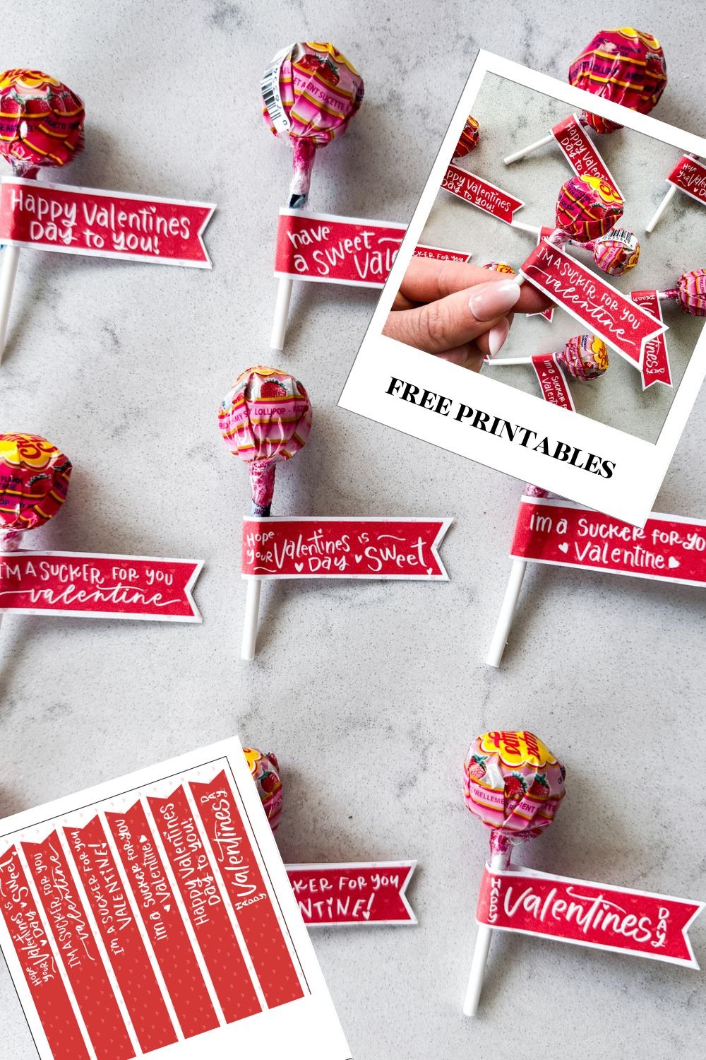 Sucker Valentines Free Printable Flags For Lollipop Cards - Hand within Free Printable Lollipop Valentines