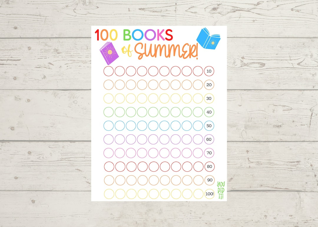 Summer Reading Challenge | 100 Book Tracker For Summer| Reading throughout 100 Books of Summer Printable