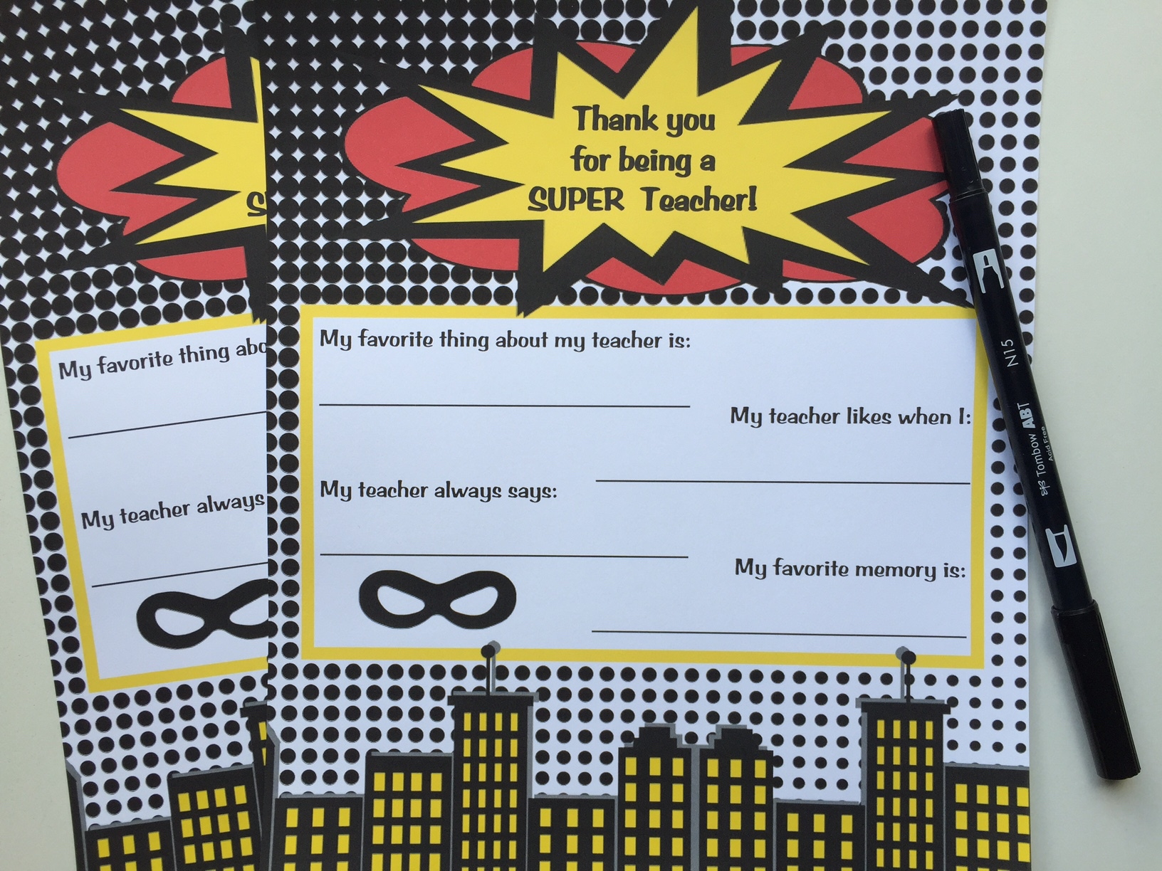 Super Hero Teacher Appreciation Printable Set - Everyday Party pertaining to Superhero Teacher Appreciation Free Printables