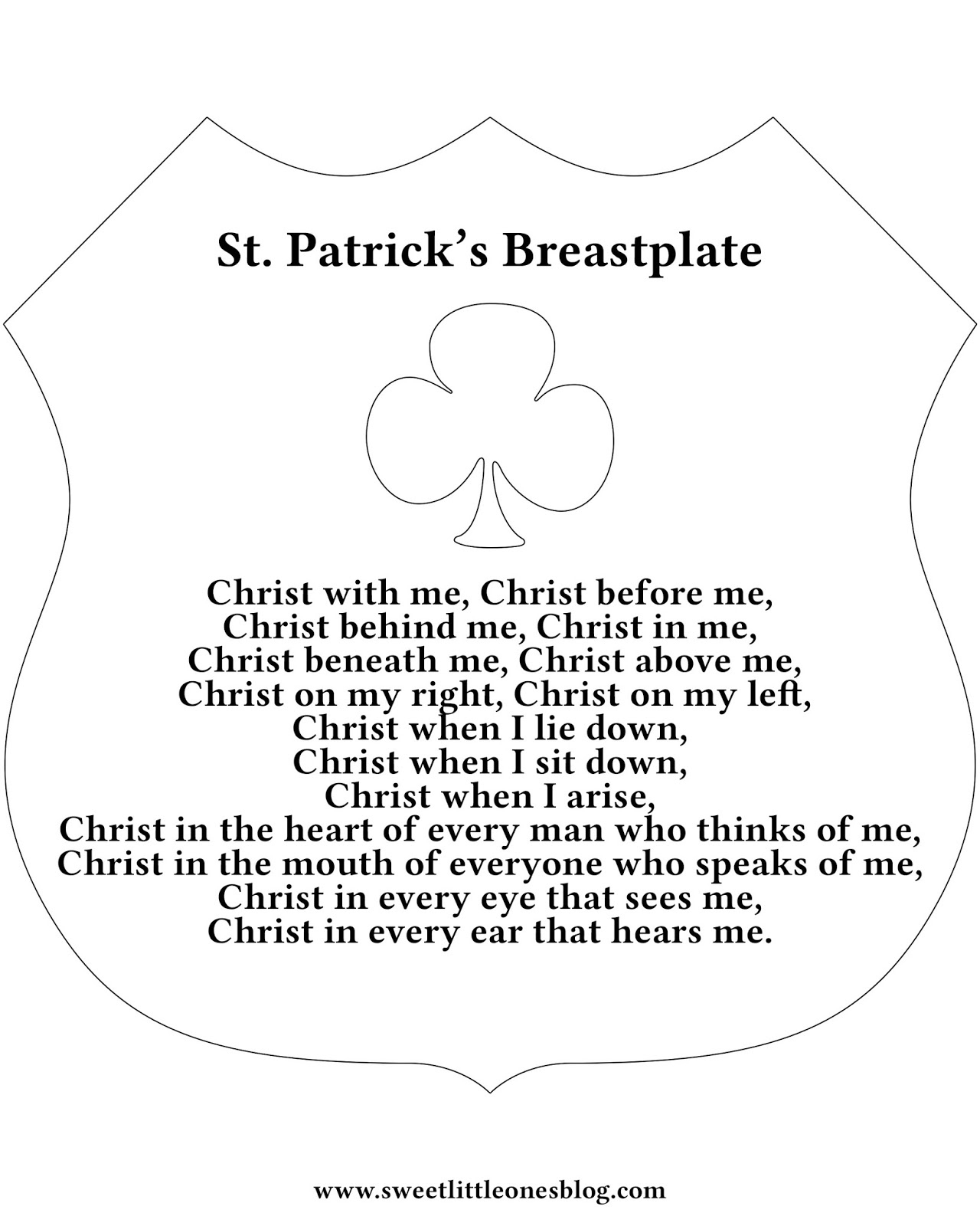 Sweet Little Ones: Feast Day Celebrations: St. Patrick&amp;#039;S Day in Printable St Patrick&amp;#039;S Breastplate