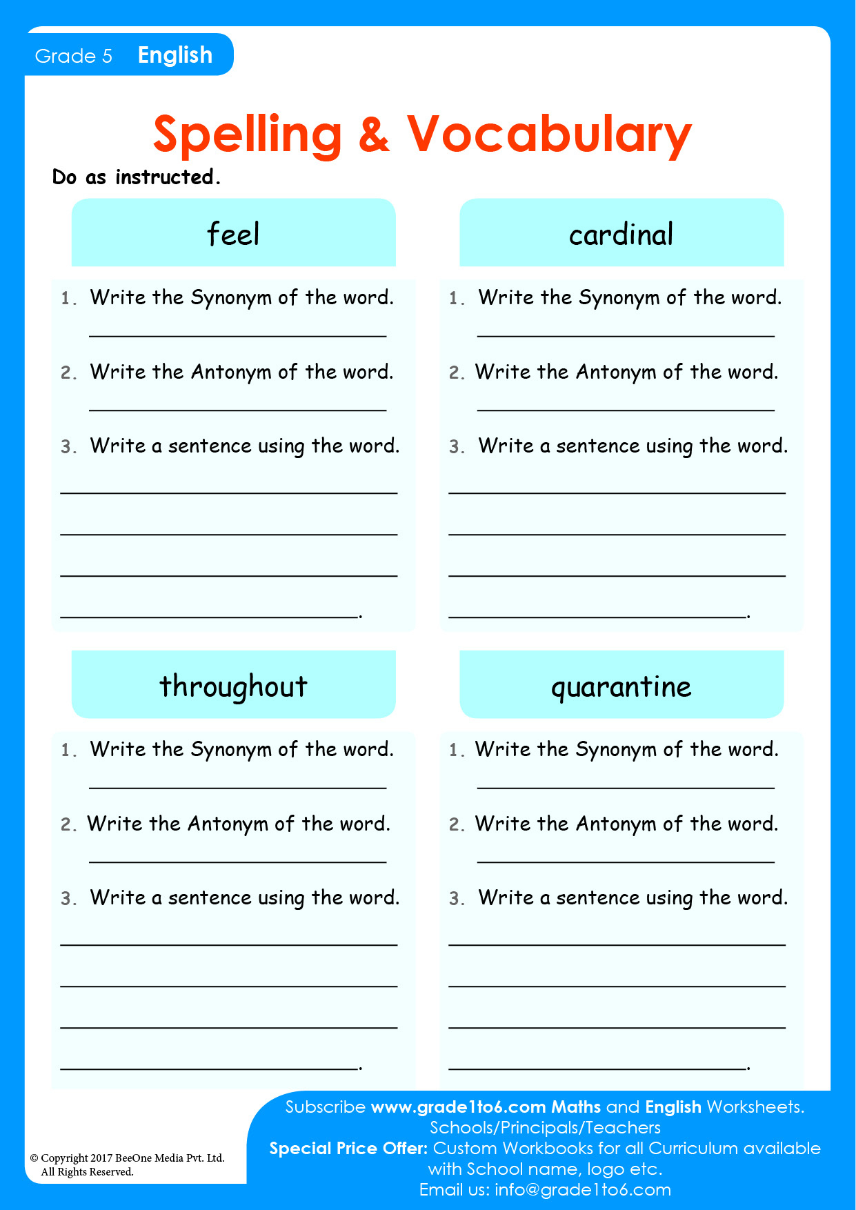 Synonym Antonym Worksheets For Grade 5 Vocabulary regarding Vocabulary Printable Worksheets Grade 5