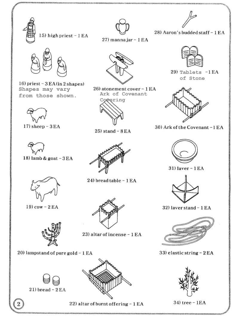 Tabernacle Instructions: Kit Parts Continued within Printable Tabernacle Activity Pages