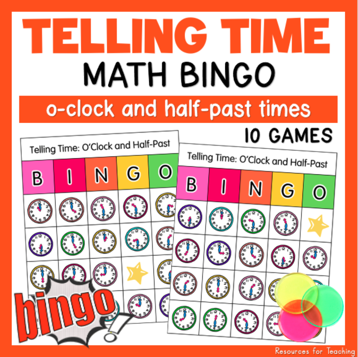 Telling The Time Math Bingo: O'Clock And Half-Past | Resources For with Educational Bingo Cards Time