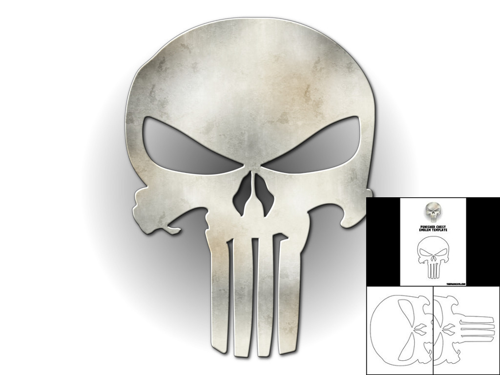 Template For Skull Chest Emblem within Free Printable Punisher Skull Stencil