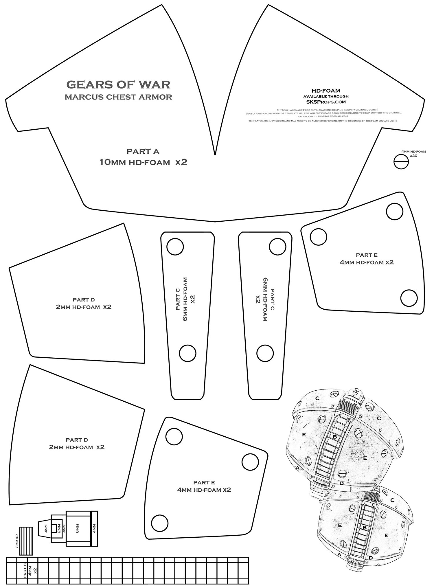 Templates — Sks Props regarding Printable Free Foam Helmet Template