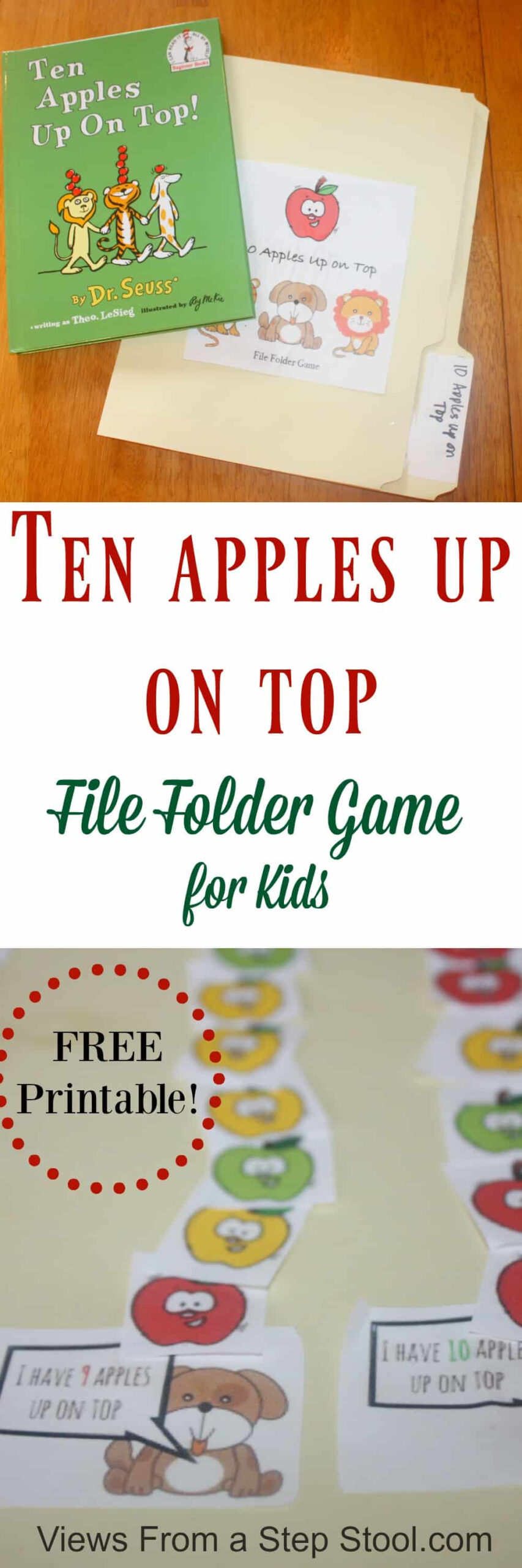 Ten Apples Up On Top File Folder Game - Views From A Step Stool within 10 Apples Up on Top Free Printables