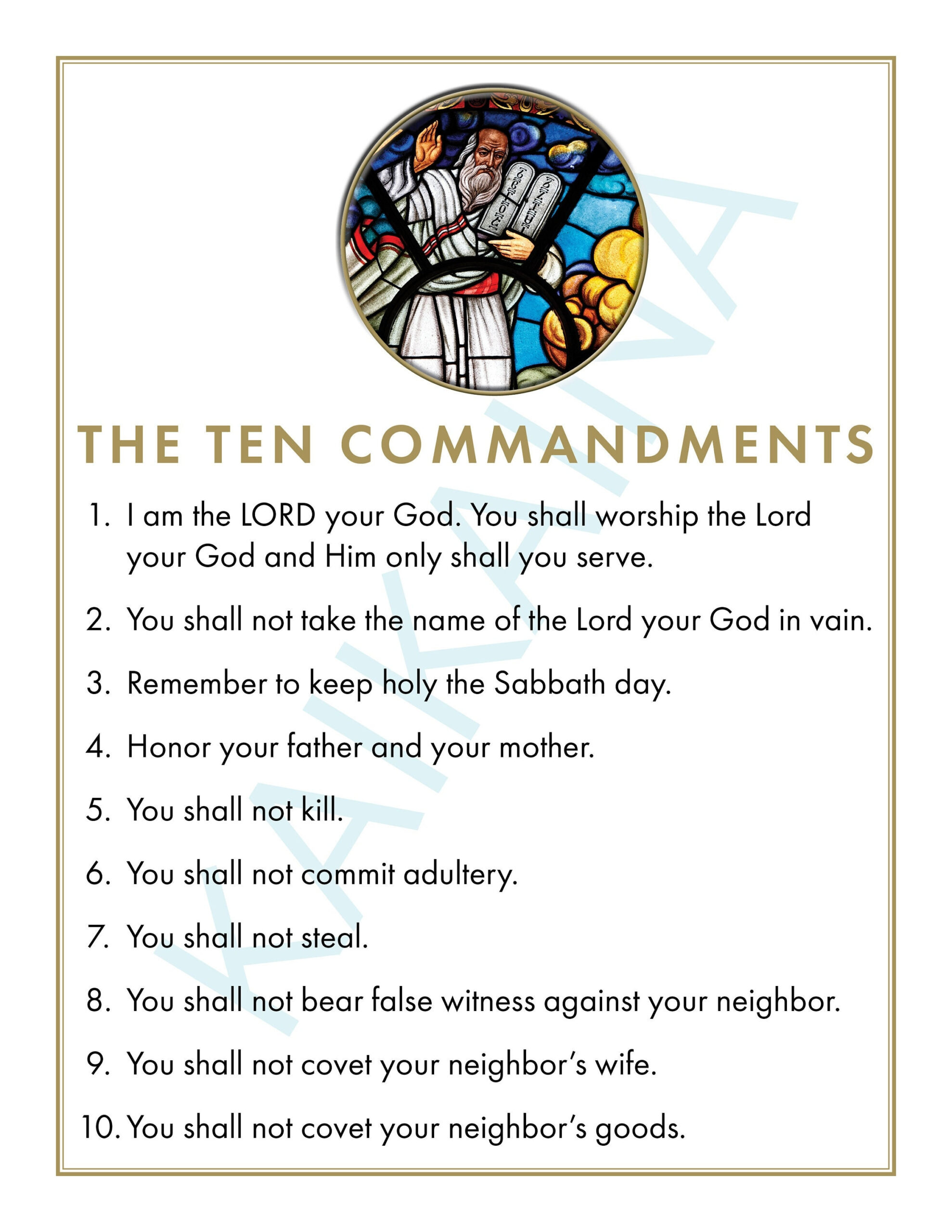 Ten Commandments Catholic Poster For Children - 8.5&amp;quot; X 11&amp;quot; Poster regarding Printable Ten Commandments Catholic