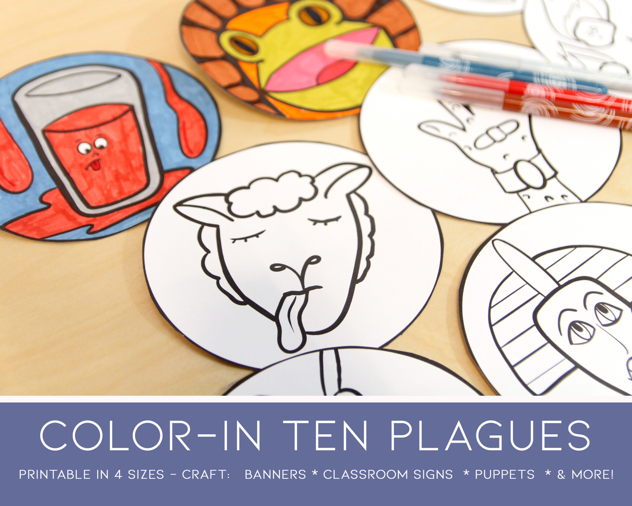 Ten Plagues Of Egypt Coloring Pages Craft Templates | Circles For in 10 Plagues Finger Puppets Printable