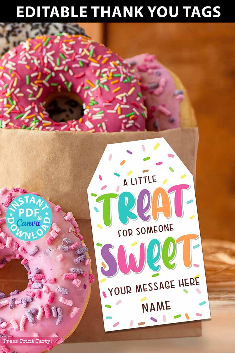 Thank You Gift Tag - A Little Treat For Someone Sweet Tags - Press for A Little Treat For Someone Sweet Printable