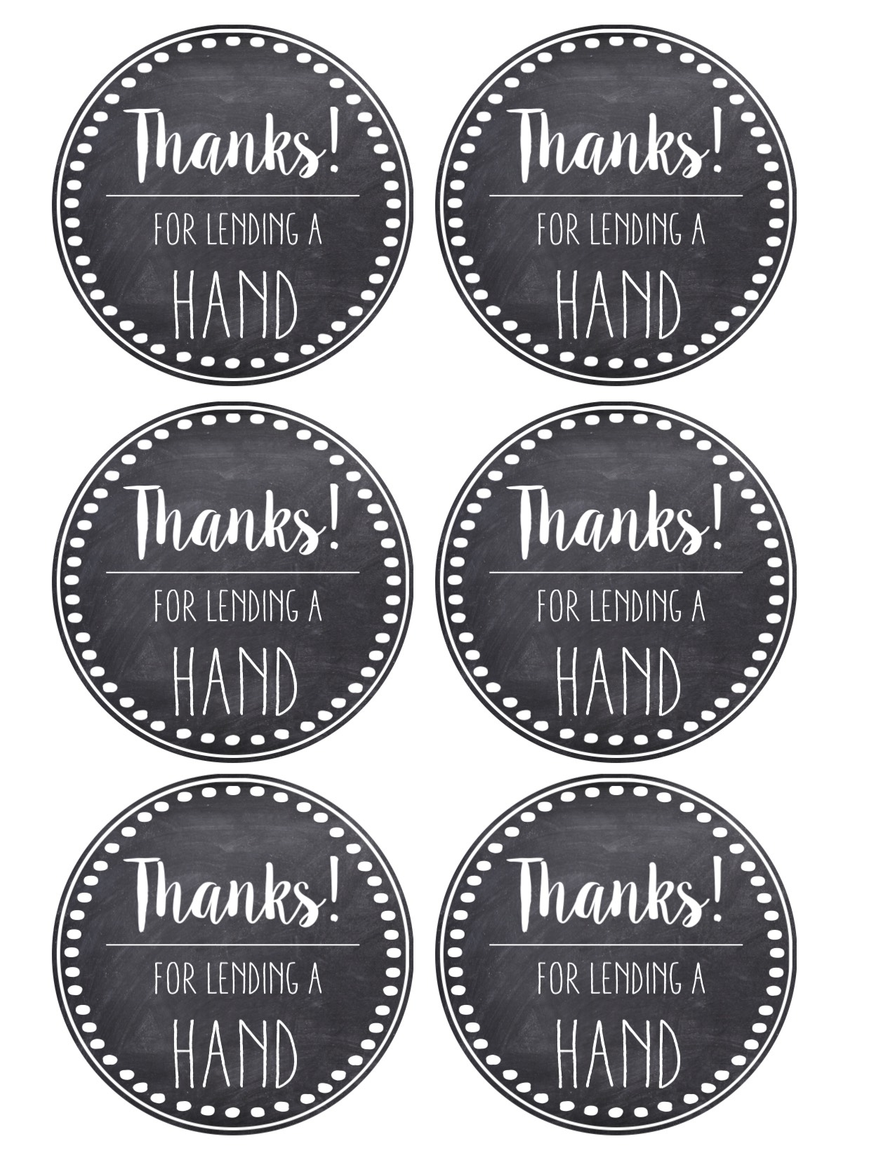 Thank You &amp;amp; Teacher Appreciation Tags Free Printable - Paper Trail for Free Printable Hands Down Printable Tag