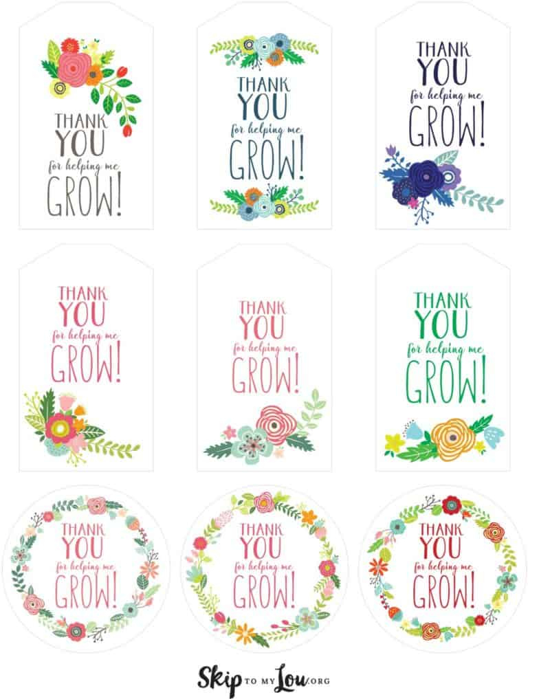 Thanks For Helping Me Grow Free Printable - Printable Party Favors throughout Free Printable Thank You For Helping Me Grow Printable