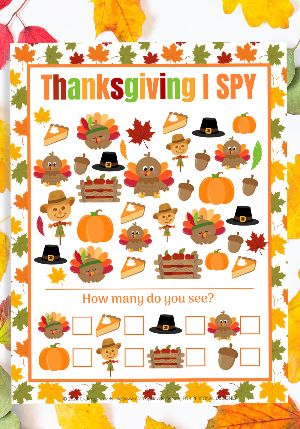 Thanksgiving I Spy Free Printable with regard to Thanksgiving I Spy Free Printable
