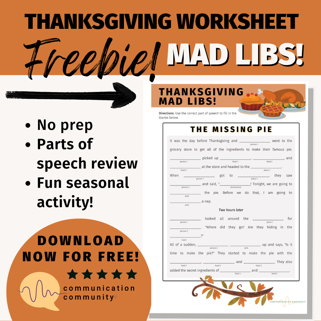 Thanksgiving Mad Libs Freebie with Free Thanksgiving Mad Libs Printables