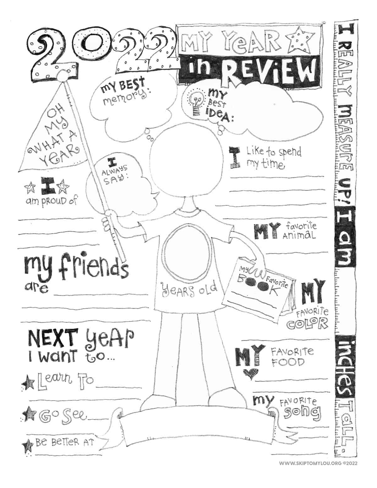 The 2024 Year In Review Coloring Page (Updated) | Skip To My Lou within 2022 Year in Review Printable