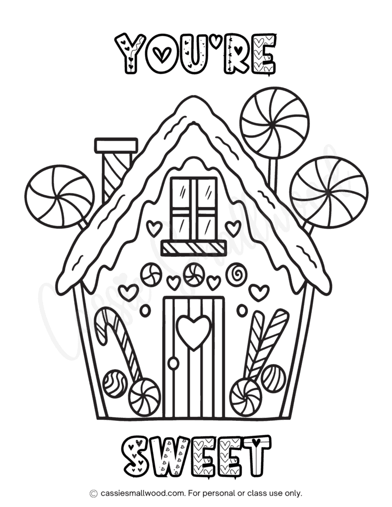 The Cutest Gingerbread House Coloring Pages - Cassie Smallwood with regard to Gingerbread House Candy Printables