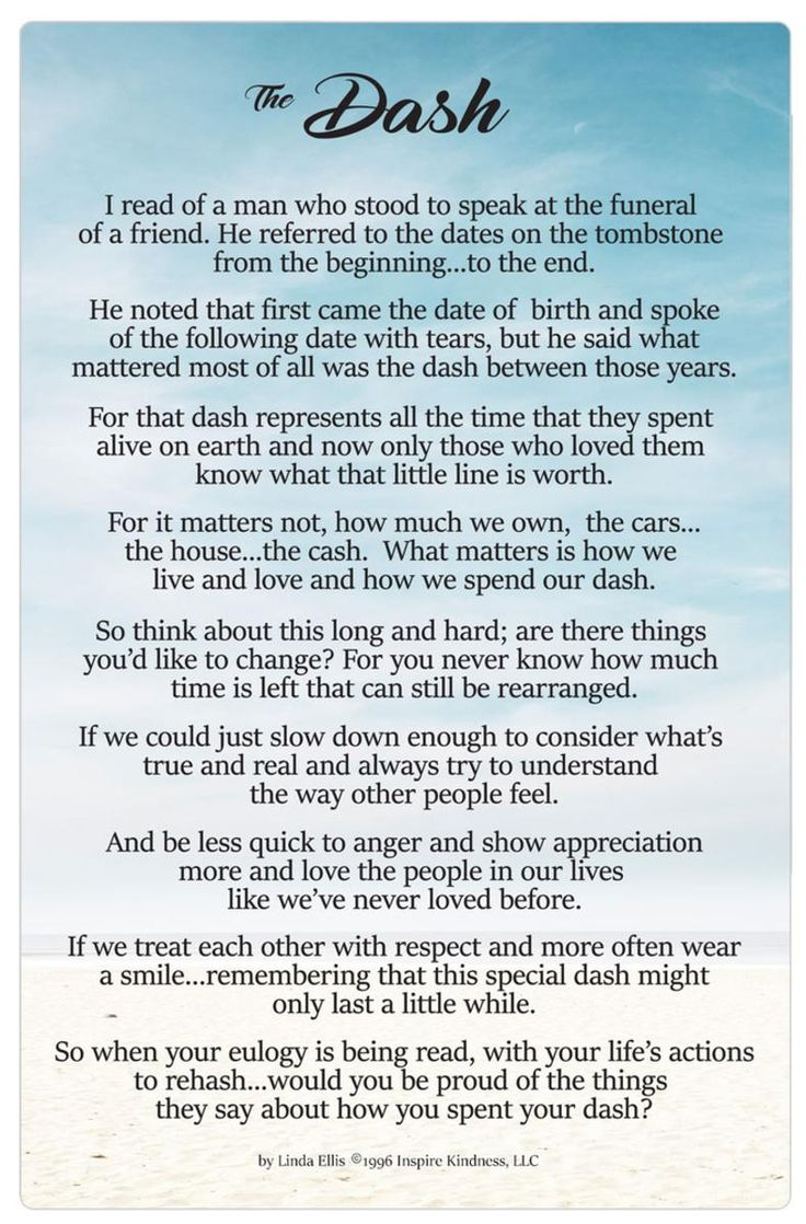 The Dash Poem Writtenlinda Ellis pertaining to Printable The Dash Poem