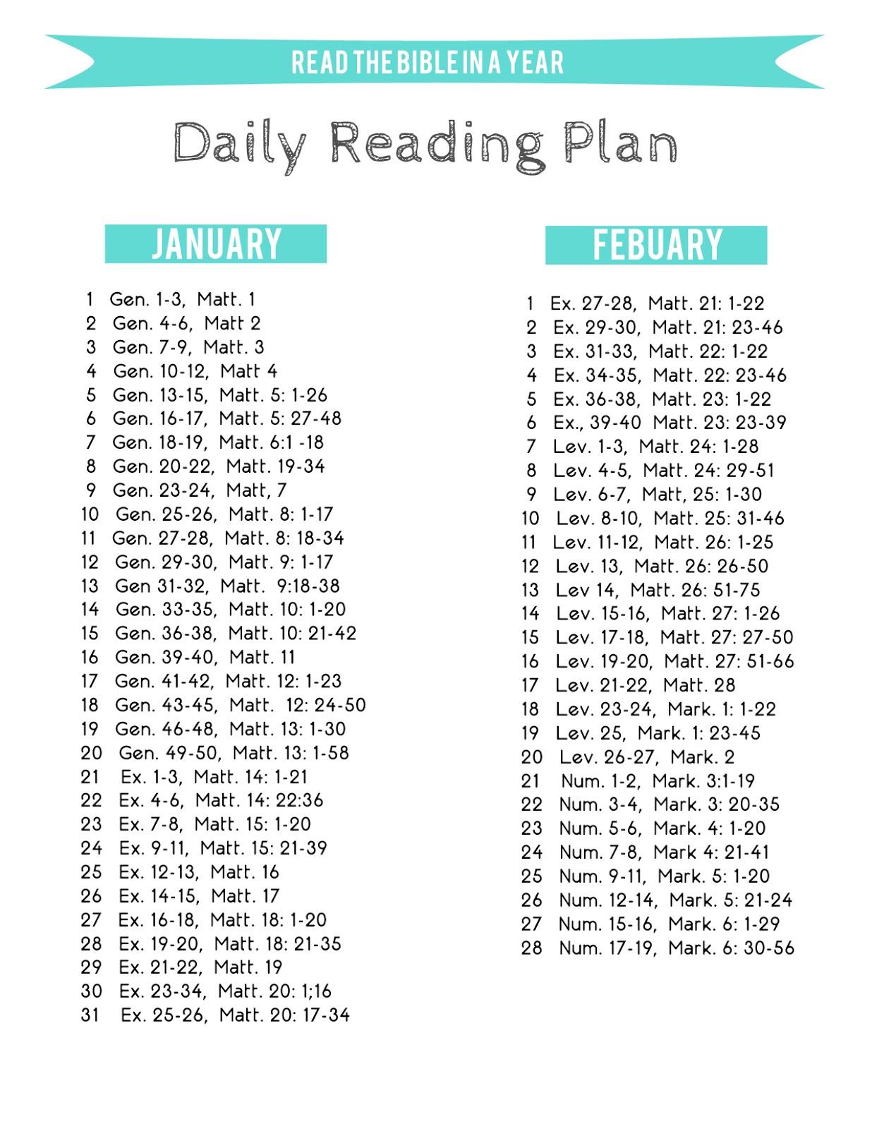 The Kitkat Studio: Free Printable // One Year Bible Reading Plan within Free Printable Read The Bible In A Year Plan