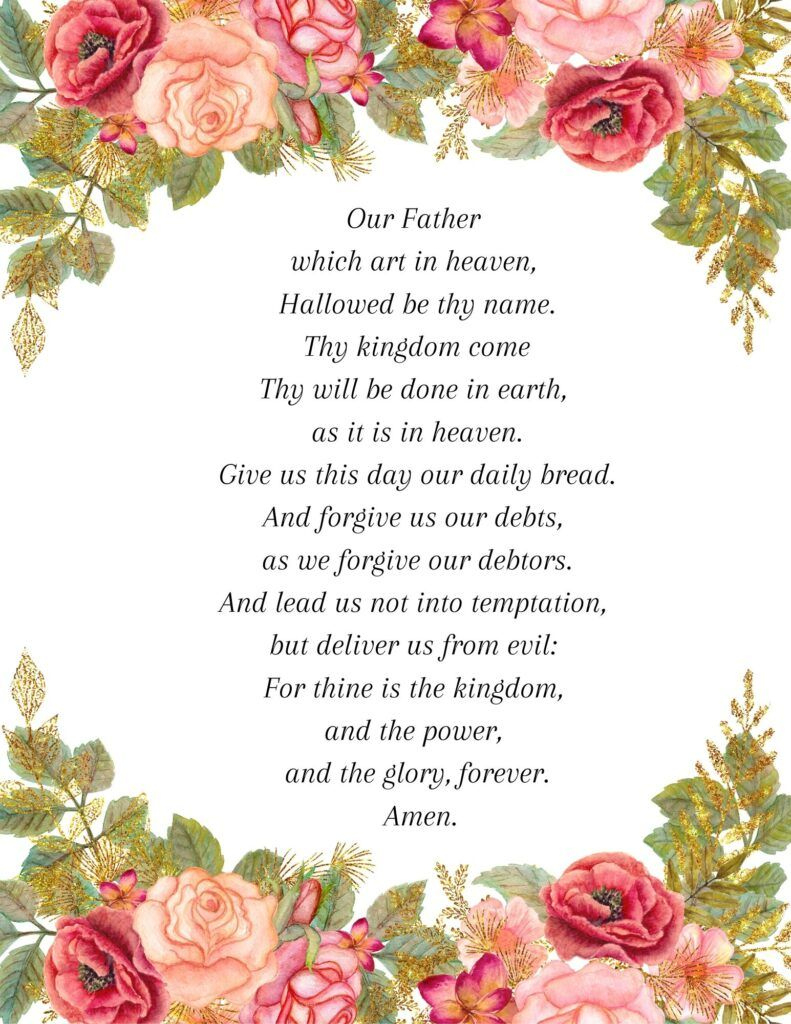 The Lord&amp;#039;S Prayer Printable regarding Free Printable The Lord&amp;#039;S Prayer Printable