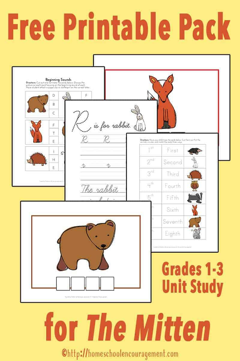 The Mitten Unit Study And Printable inside Free Jan Brett Printables