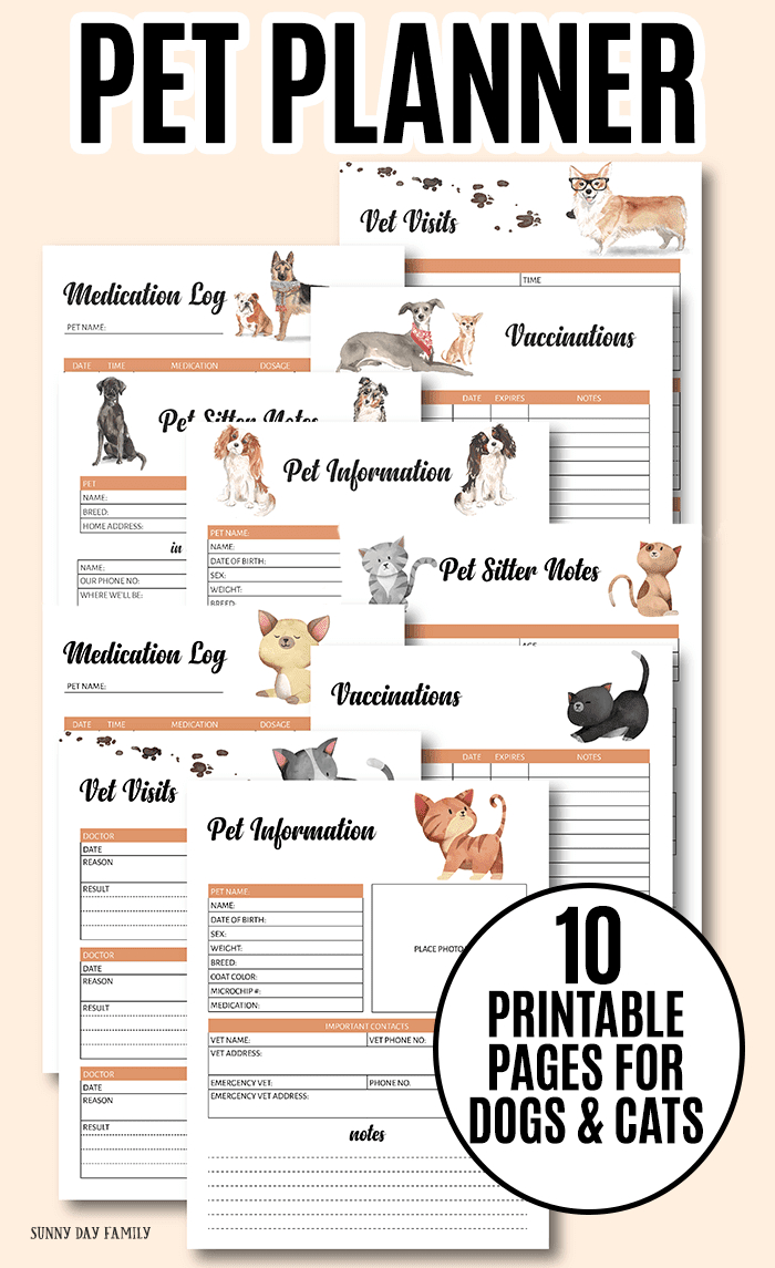 The Printable Pet Binder You Need To Organize Your Pet Records regarding Free Pet Binder Printables