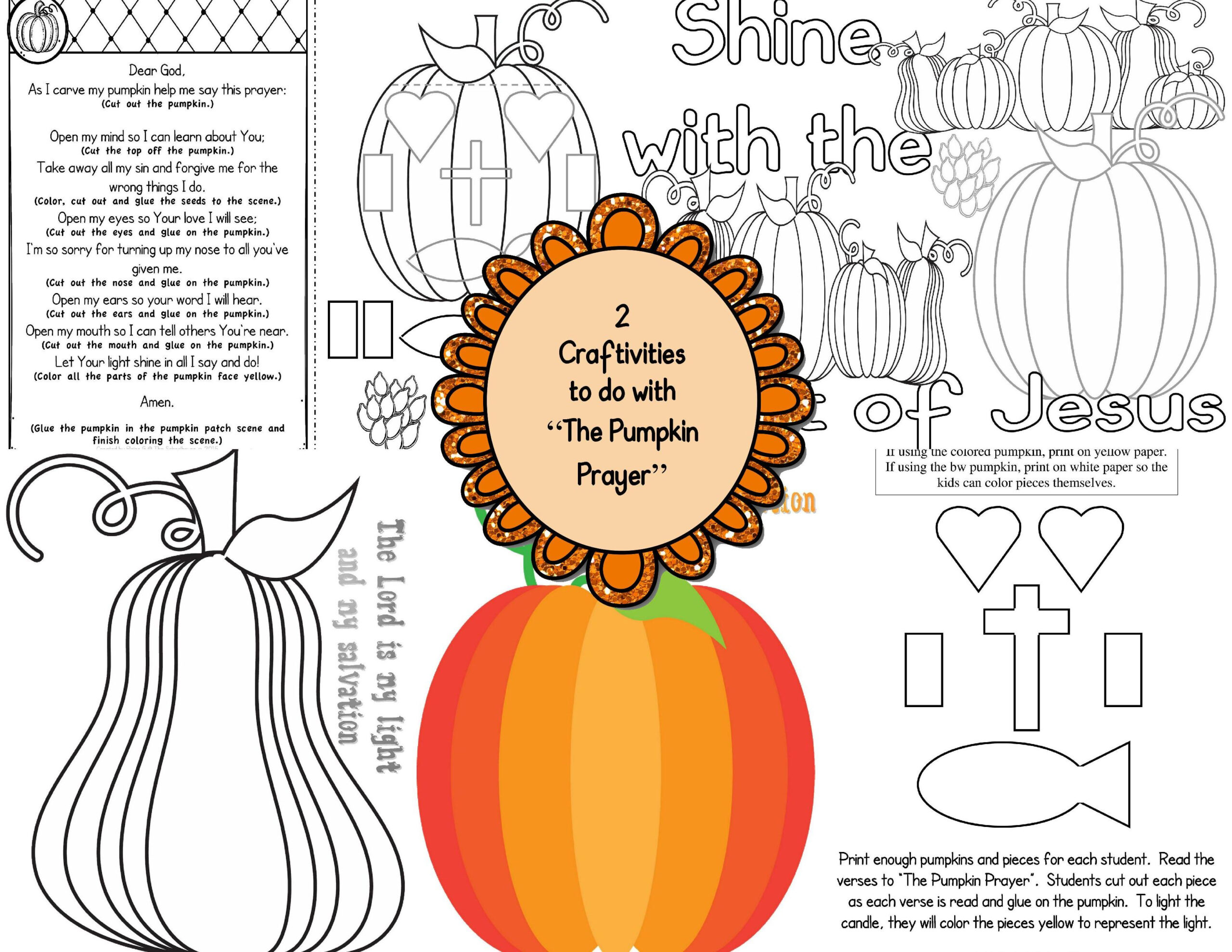 The Pumpkin Prayer Activity Pack - Classful pertaining to Pumpkin Patch Parable Printable