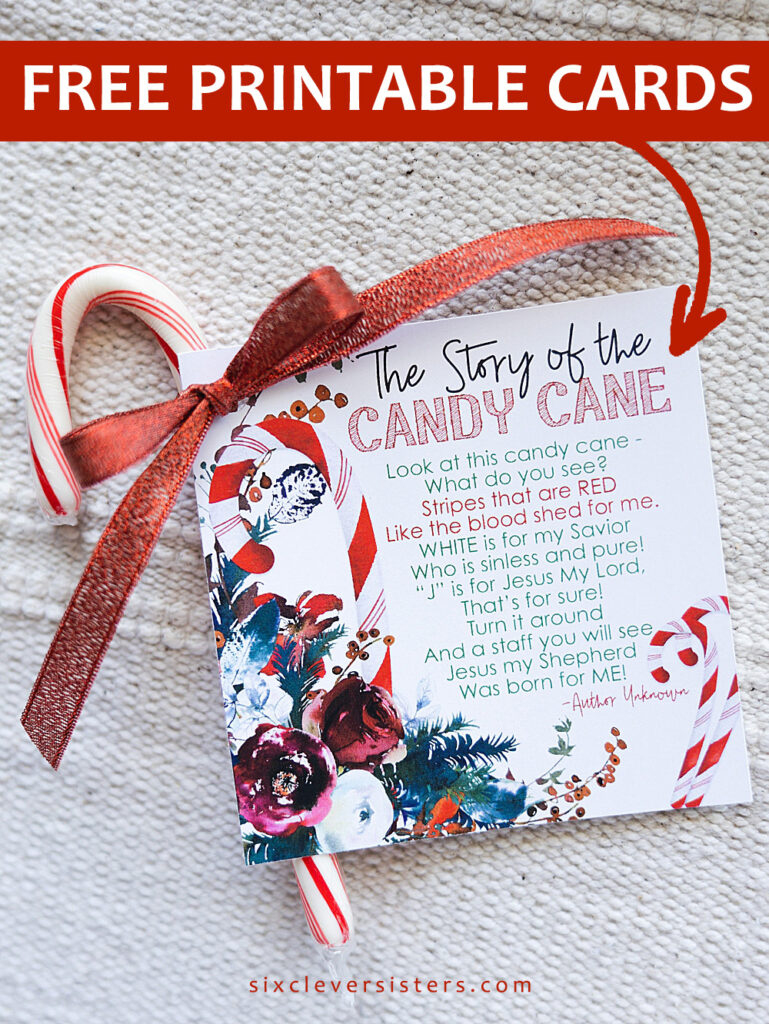 The Story Of The Candy Cane With Printable Tags – Six Clever Sisters throughout Legend Of The Candy Cane Free Printables