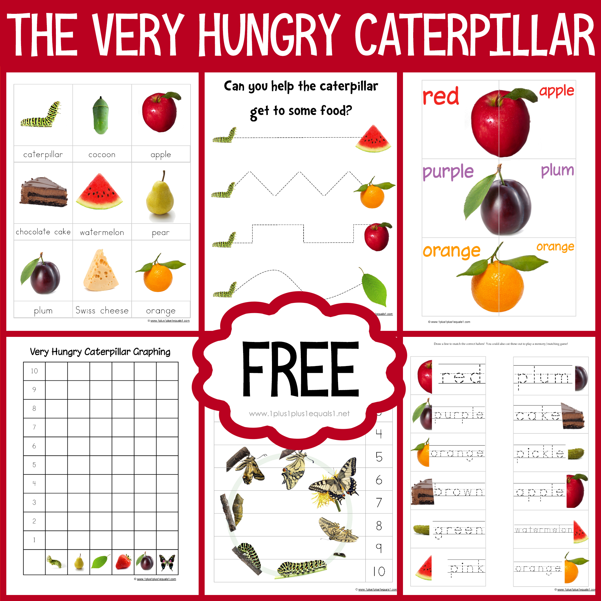The Very Hungry Caterpillar Printables {Free} with Free Hungry Caterpillar Printables