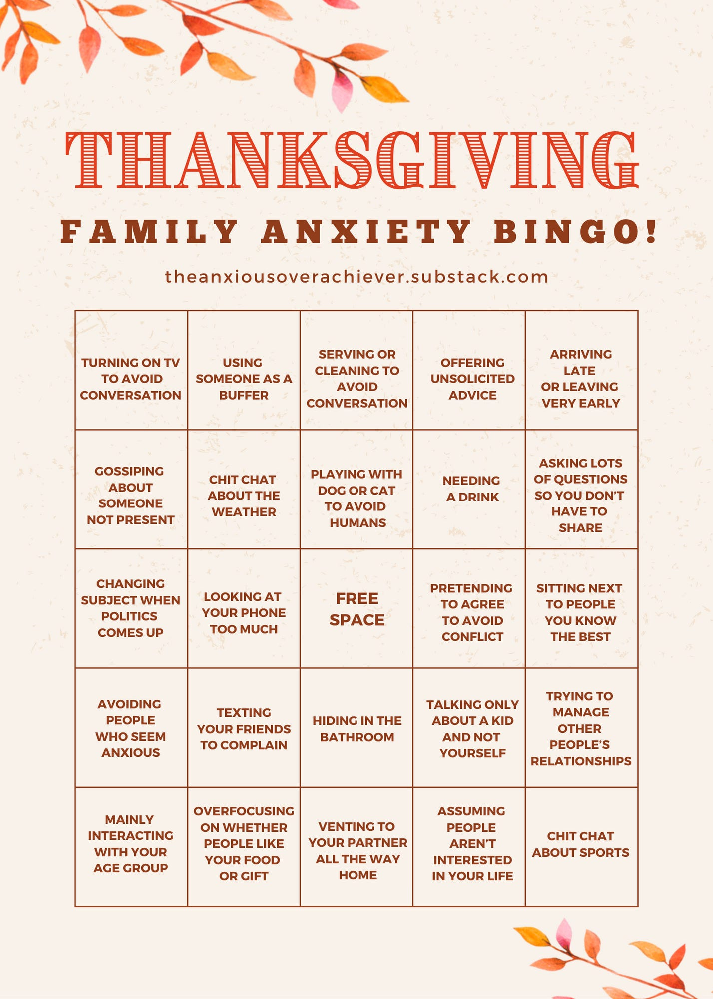 This Thanksgiving, Let&amp;#039;S Play Family Anxiety Bingo. in Dysfunctional Family Bingo Card
