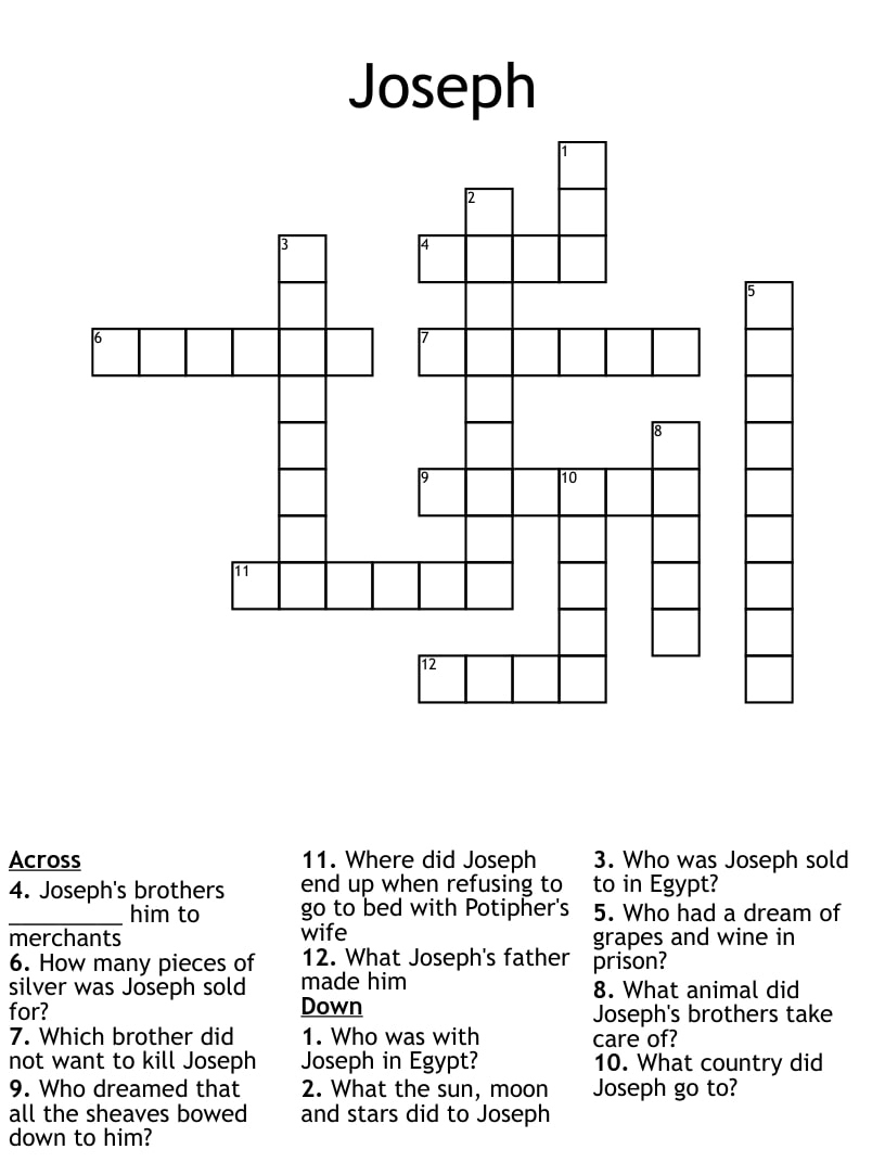 Thomas Joseph Crossword Printable - Visualsjace throughout Printable Thomas Joseph Crossword