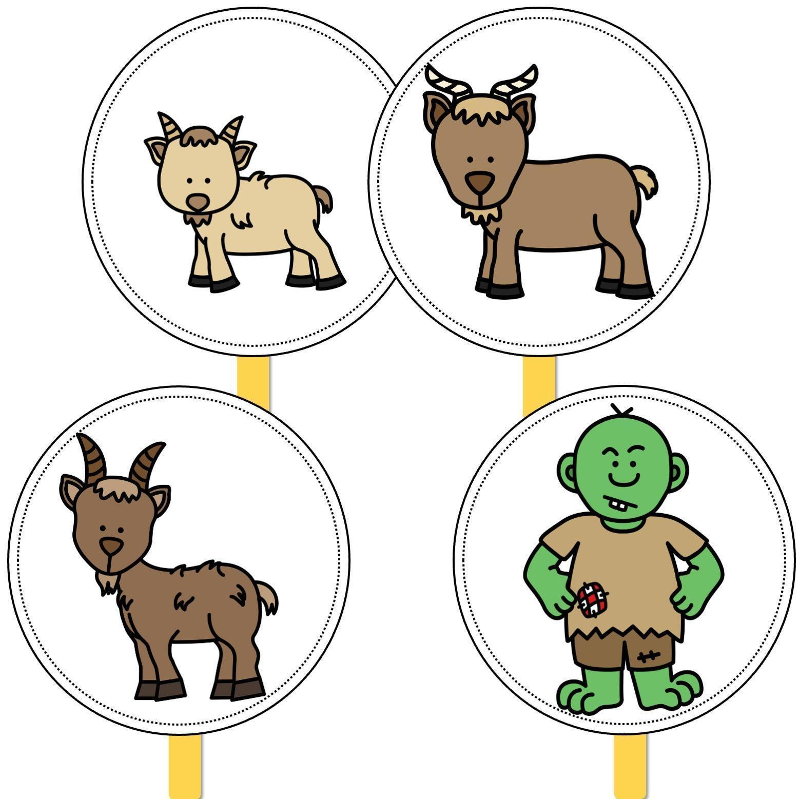 Three Billy Goats Gruff Stick Puppets - Top Teacher #5665406 inside Three Billy Goats Gruff Stick Puppets Printable Free