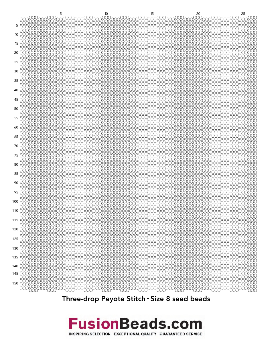 Three-Drop Peyote Stitch Graph Paper - Size 8 Seed Beads Download regarding Free Printable Peyote Stitch Graph Paper