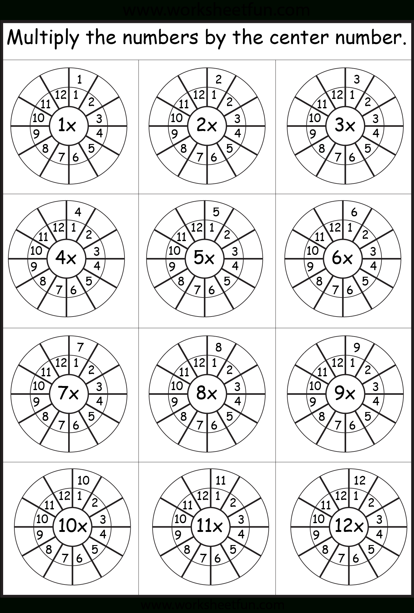 Times Table – 2-12 Worksheets – 1, 2, 3, 4, 5, 6, 7, 8, 9, 10, 11 inside Free Printable Times Tables Worksheets 1 12