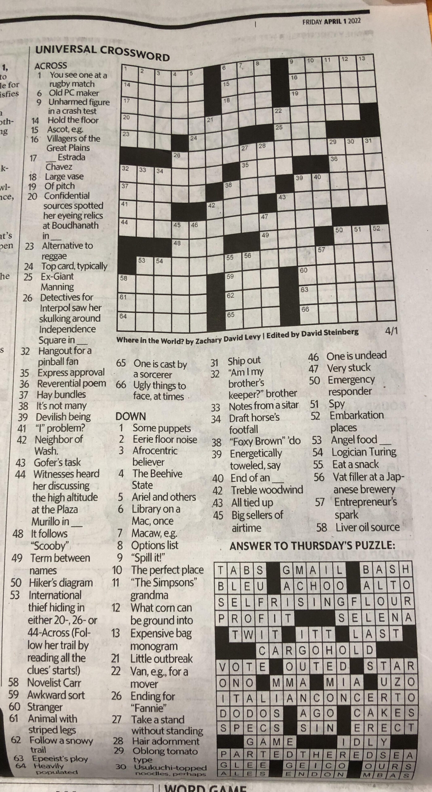 Today&amp;#039;S Universal Crossword Is Relevant To Our Interests (Read The within Universal Crossword Printable