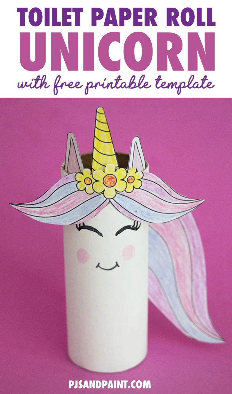 Toilet Paper Roll Unicorn Craft - With Free Printable Template within Free Printable Toilet Paper Roll Crafts