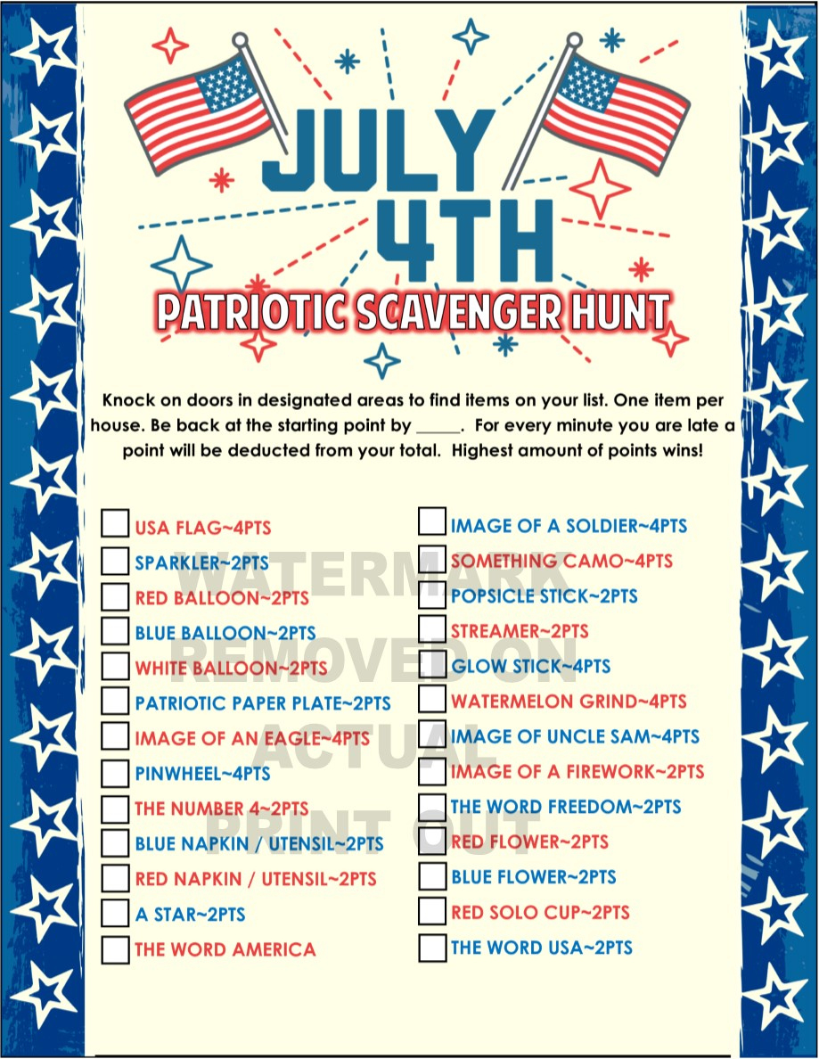 Top 10 4Th Of July Party Games! within Fourth of July Games Printable
