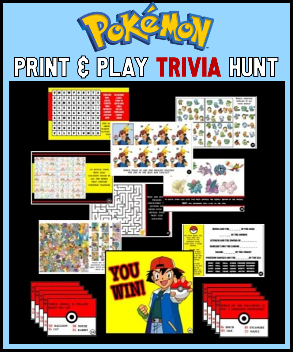 Top 12 Pokemon Party Games in Free Printable Pokemon Party Games