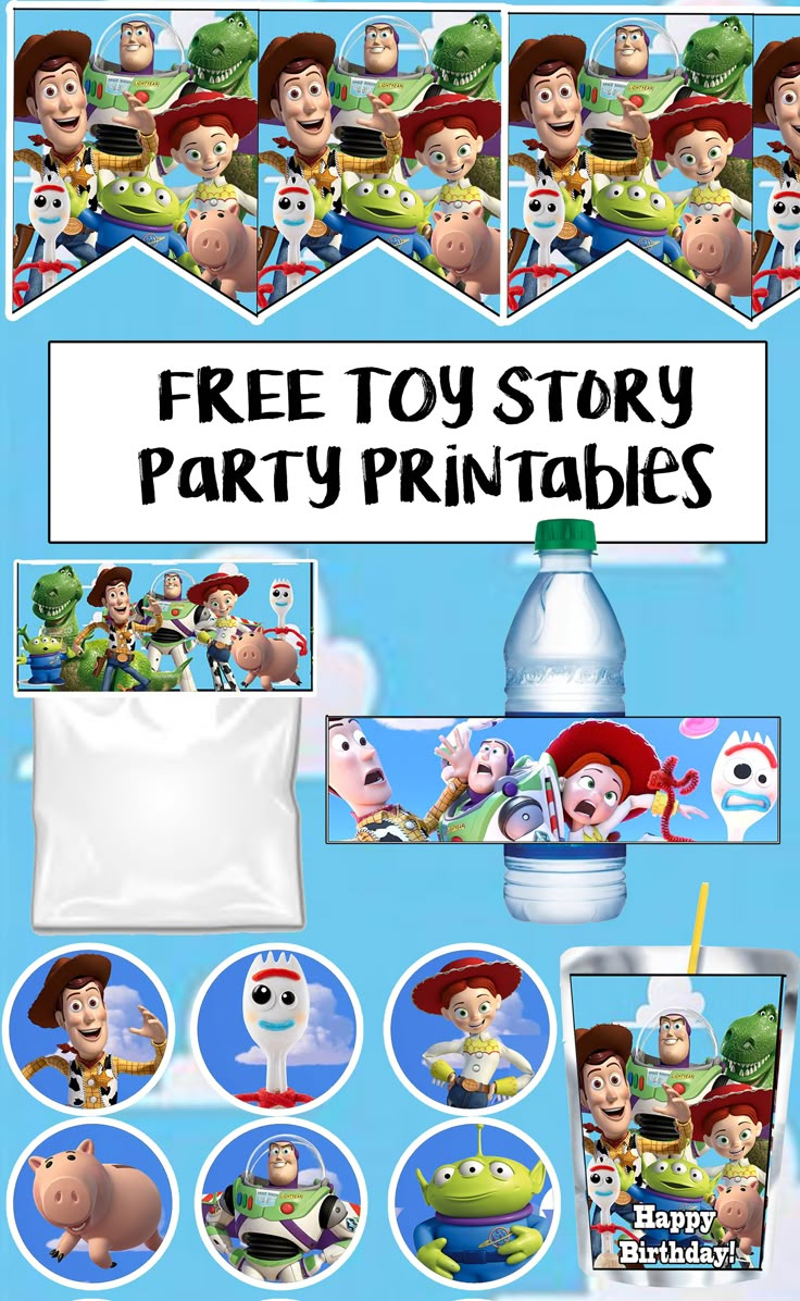Toy Story 4 Birthday Party Printable Files intended for Free Printable Toy Story Labels
