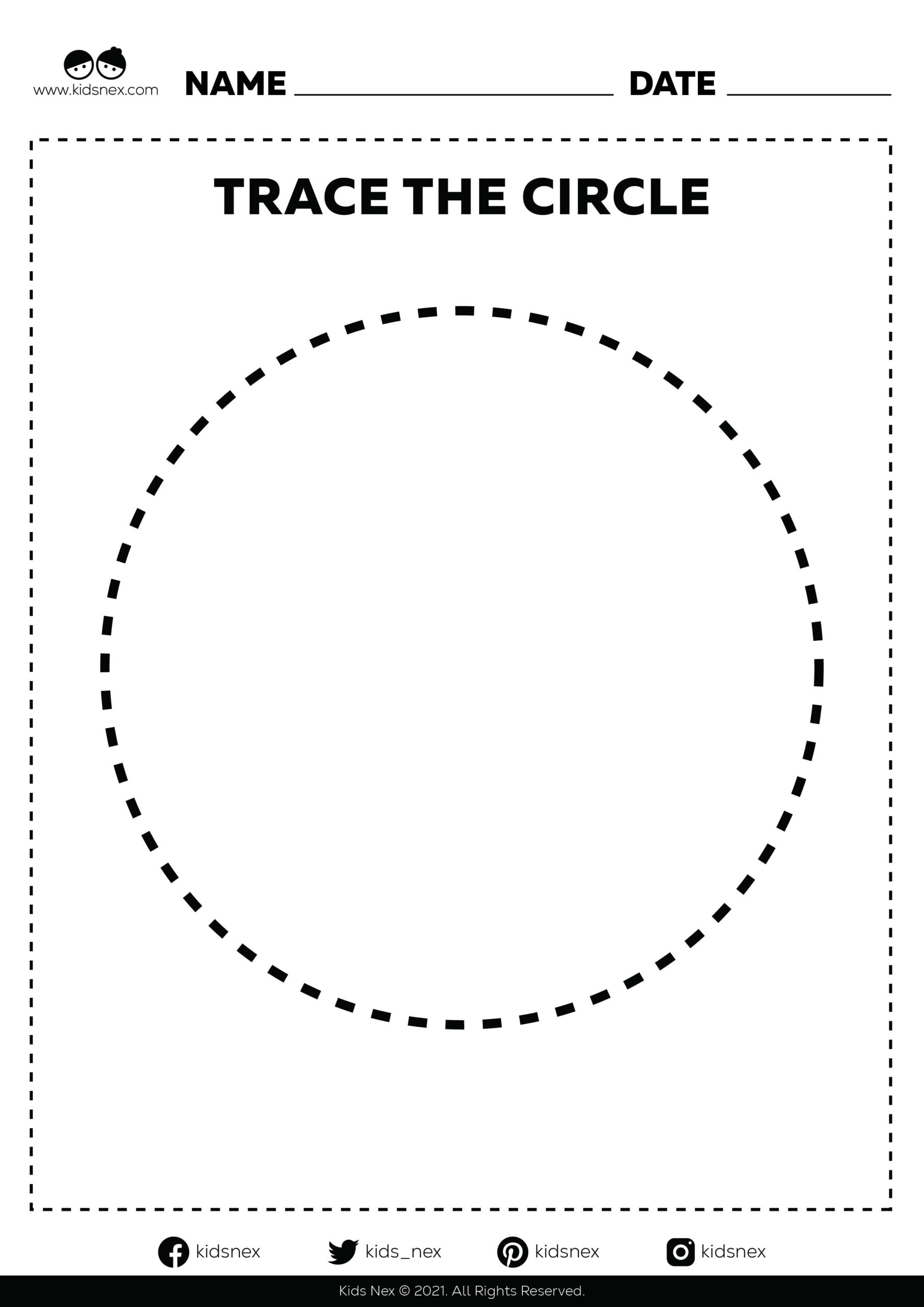 Trace And Circle - Pdf Printable | Kidsnex for Free Printable Circle Tracing Worksheet