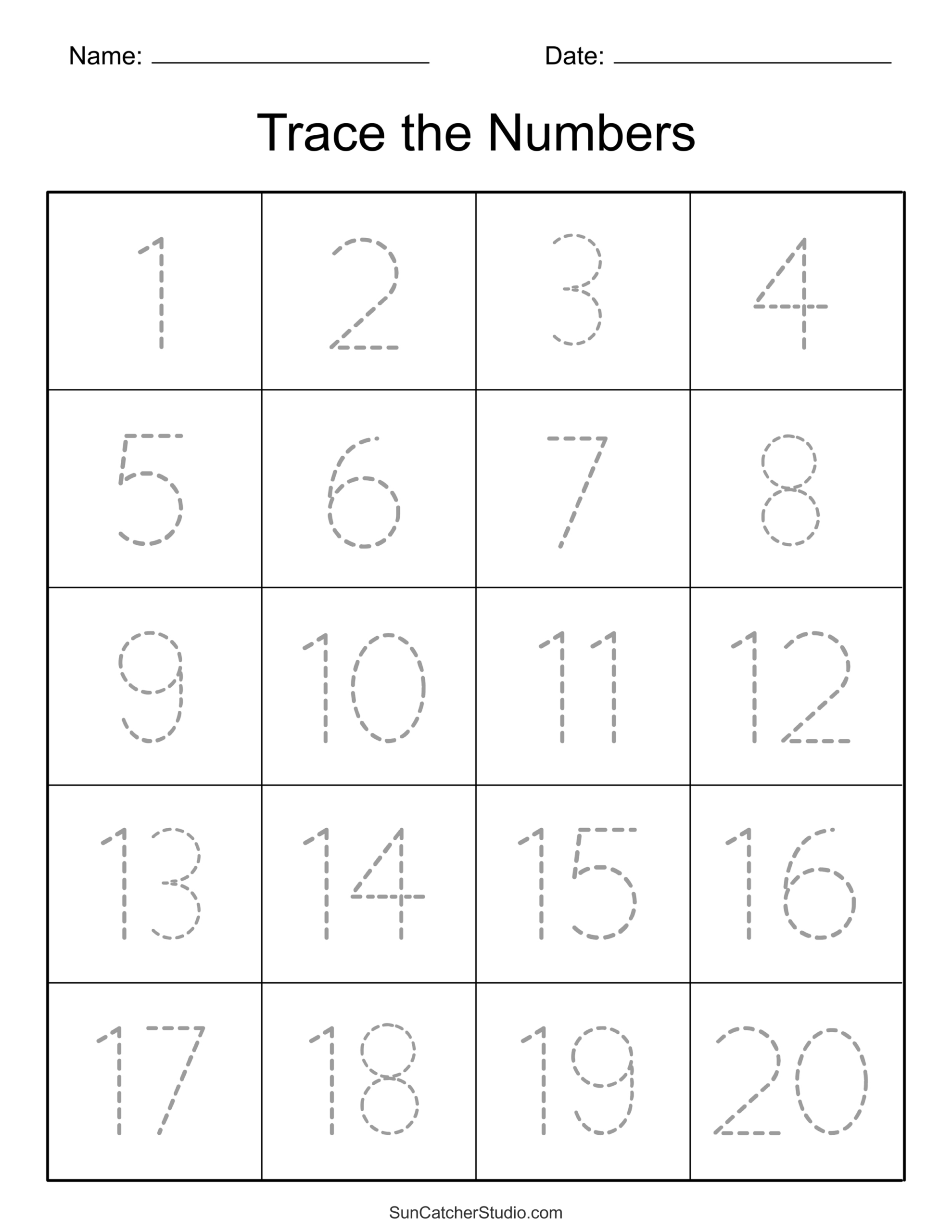 Tracing Numbers (Free Printable Practice Pdf Worksheets) – Free intended for Traceable Numbers Worksheet Printable
