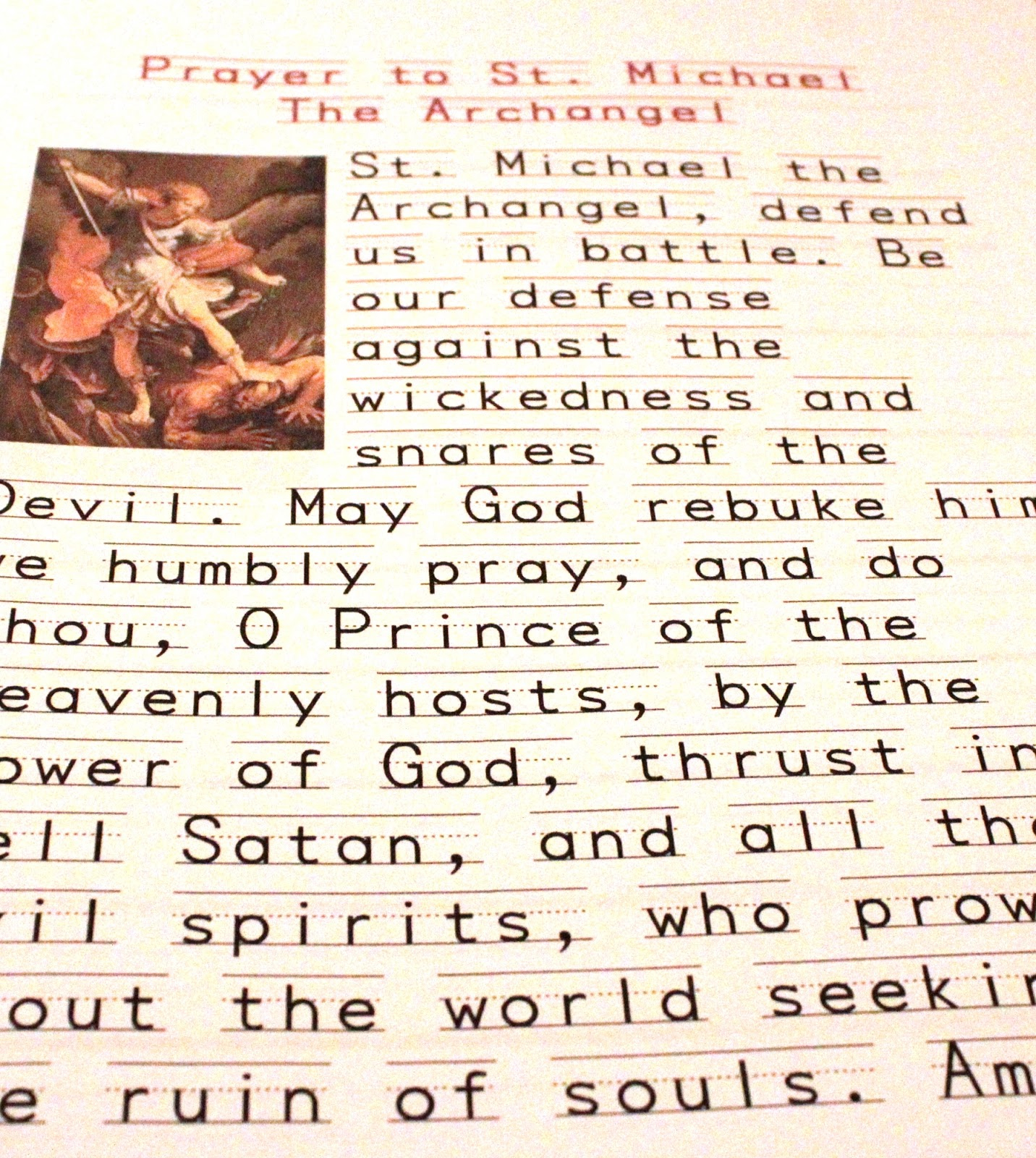 Training Happy Hearts: Get Your Free Printable Prayer To St inside Free Printable St Michael Prayer Card Printable