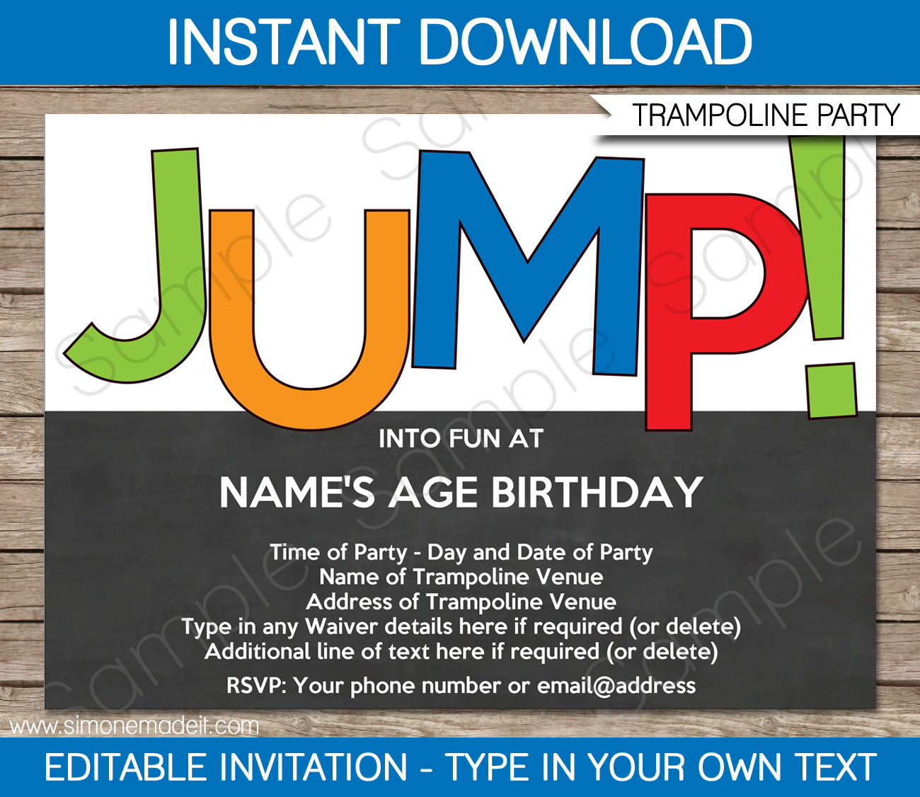 Trampoline Party Invitations Template - Boys within Free Printable Trampoline Birthday Party Invitation Template Free