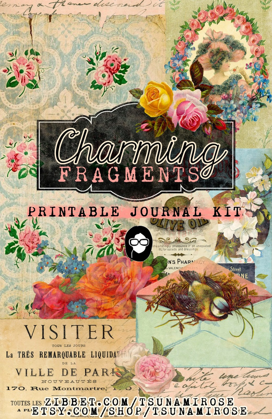 Tsunami Rose Designs: &amp;quot;Charming Fragments&amp;quot; Printable Journal Kit intended for Tsunami Rose Free Printables