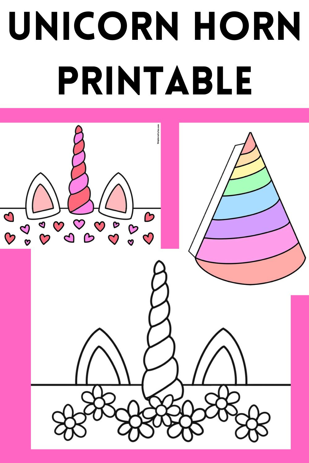 Unicorn Horn Headband Template Free Printable - throughout Free Printable Unicorn Horn and Ears Template