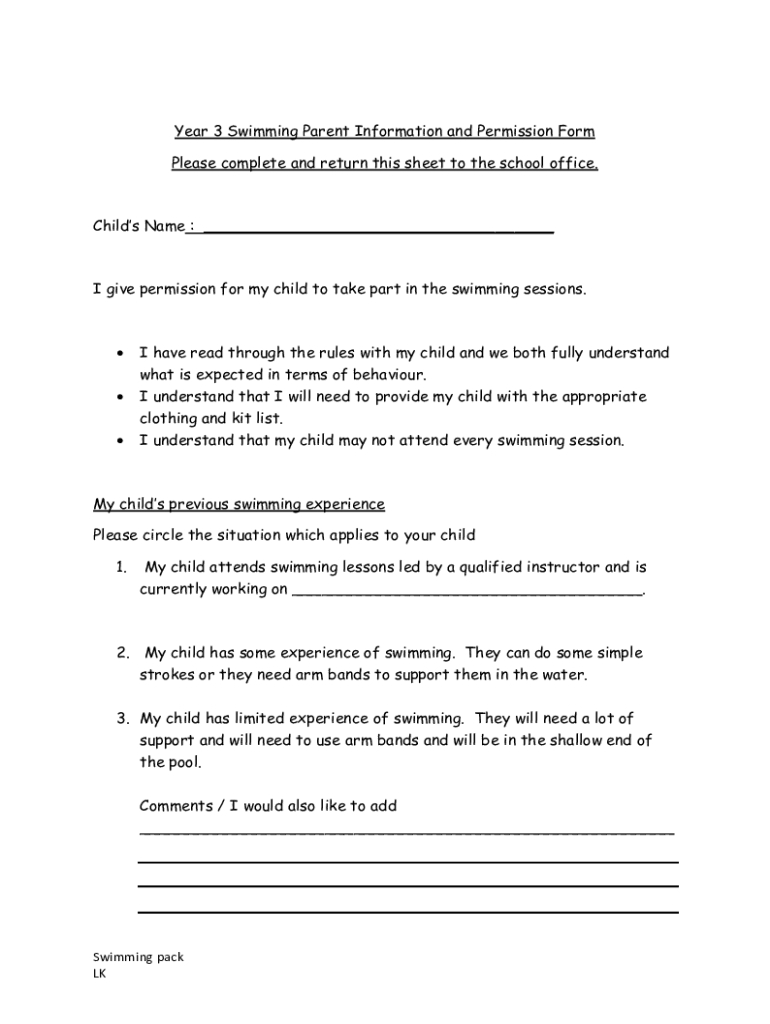 United Kingdom Primary School: Fill Out &amp;amp; Sign Online | Dochub with regard to Parental Consent Form Printable Swimming Pool Waiver Template