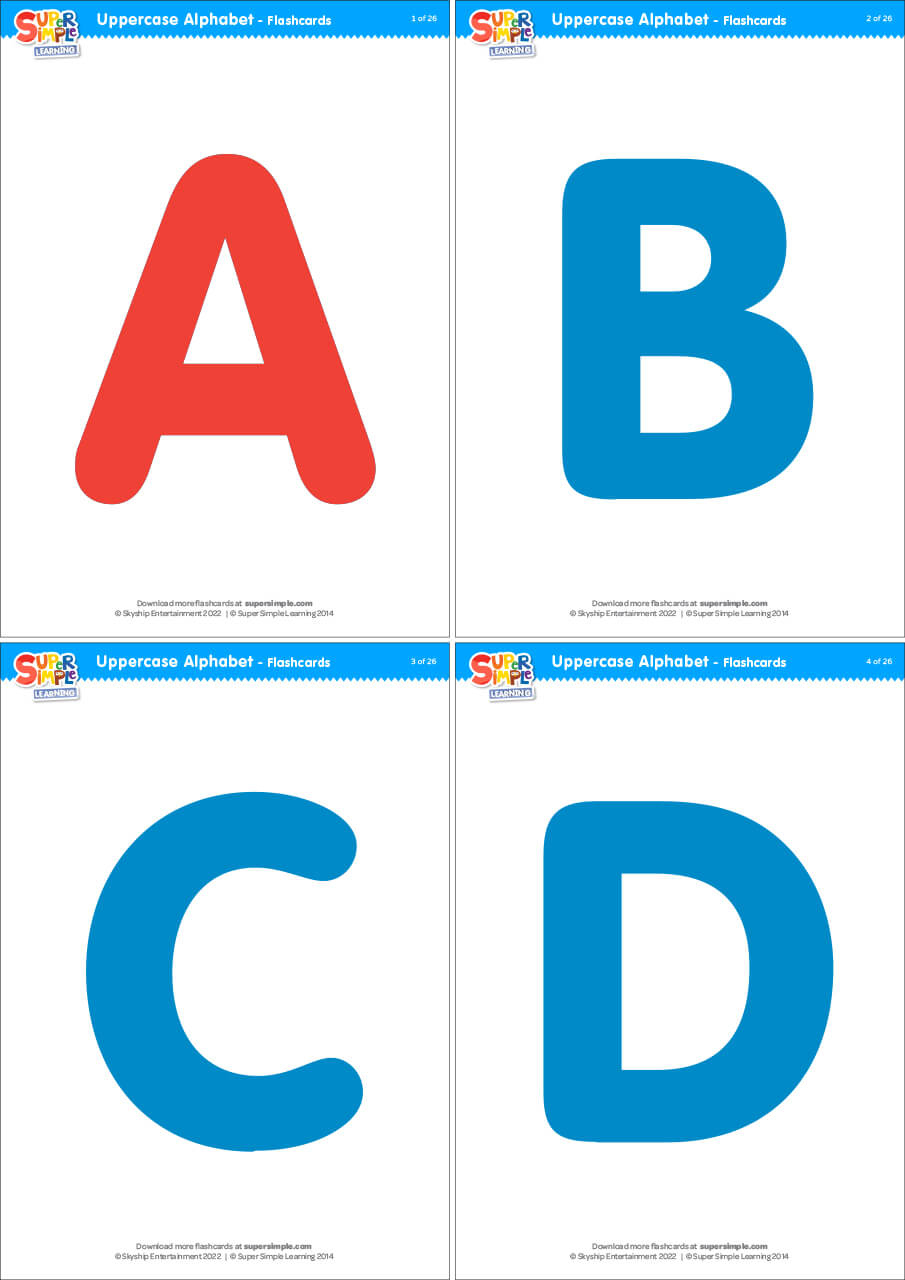 Uppercase Alphabet Flashcards - Super Simple throughout Free Printable Alphabet Letters Flashcards