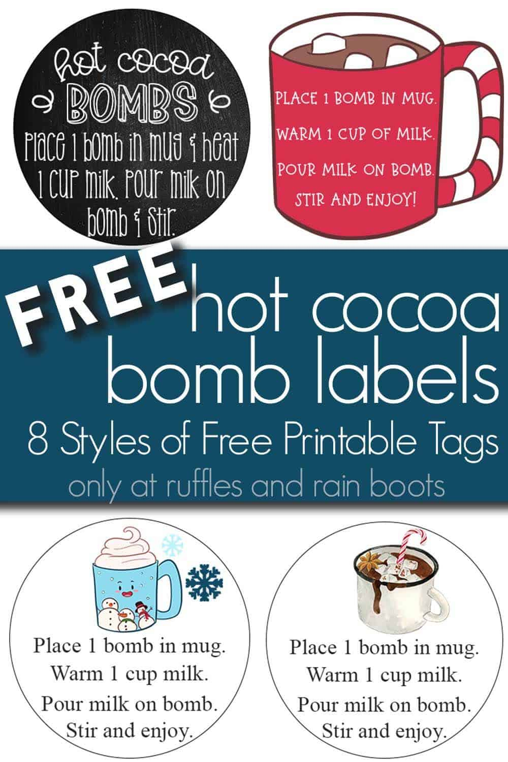 Use These [Free Printable] Hot Cocoa Bomb Labels For Gift Giving! within Free Printable Hot Cocoa Tags