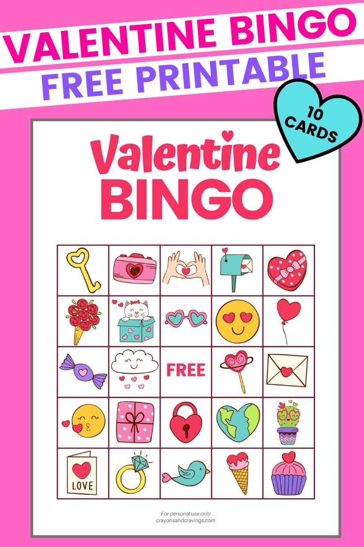 Valentine Bingo - Free Printable Valentine&amp;#039;S Day Game With 10 Cards! throughout Printable Valentines Bingo Cards