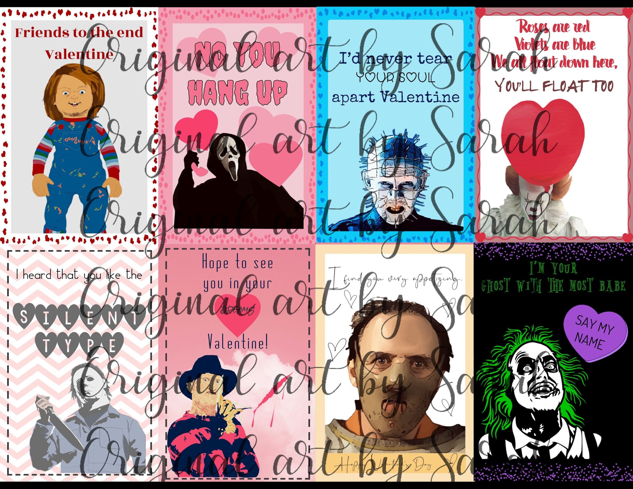 Valentine Day Horror Cards Digital Download Png - Etsy with Printable Horror Valentines Card