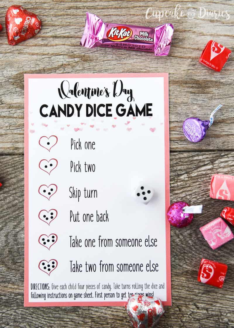 Valentine&amp;#039;S Day Candy Dice Game - Cupcake Diaries with regard to Candy Dice Game Free Printable