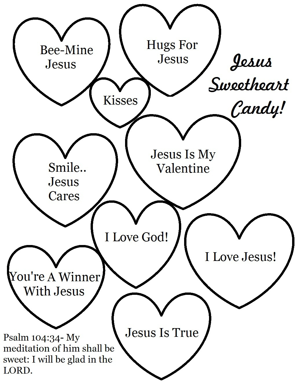Valentine&amp;#039;S Day Coloring Pages For Sunday School regarding God&amp;amp;#039;s Conversation Hearts Printable